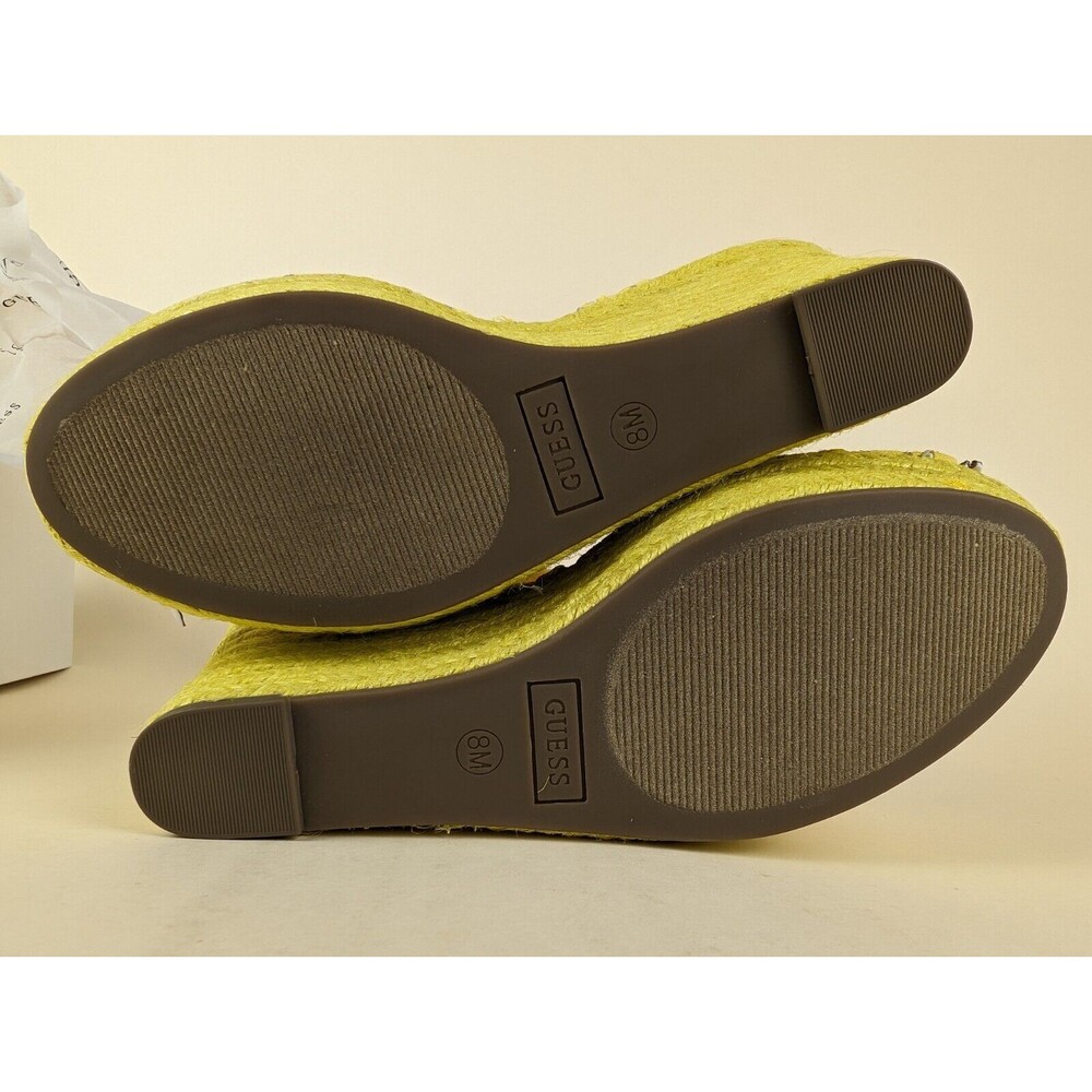 GUESS Halona Strappy Wedge Espadrille Sandals Womens 8M Yellow Boho Shoes NWB - Picture 11 of 14